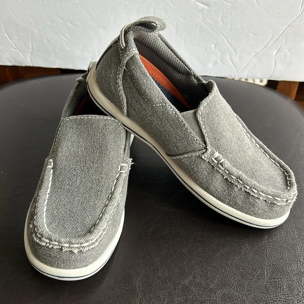Anchors Edge Bay Boys Gray Slip-On Shoes, Jimmy, Texile size 12M 🌞